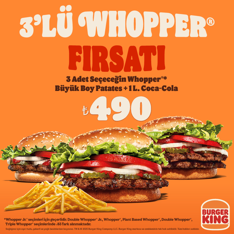 3'lü Whopper Fırsatı