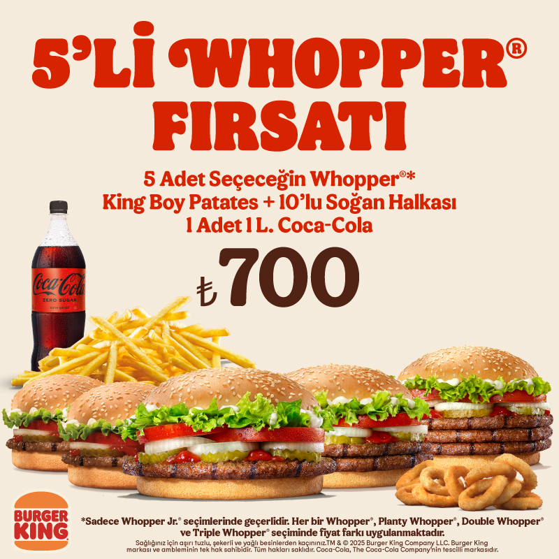 5'li Whopper® Fırsatı