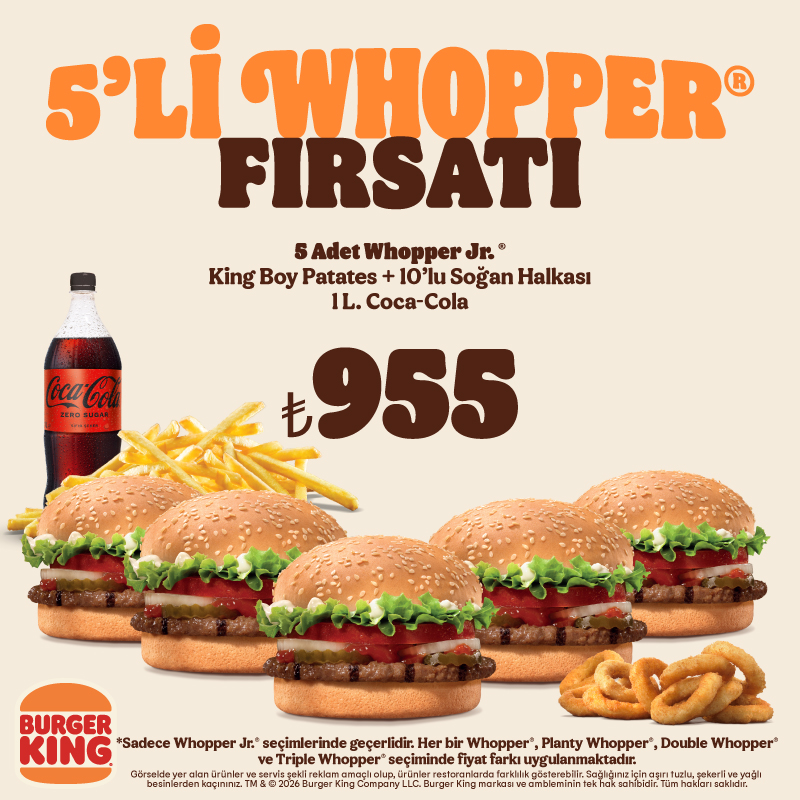 5'li Whopper<sup>®</sup> Fırsatı