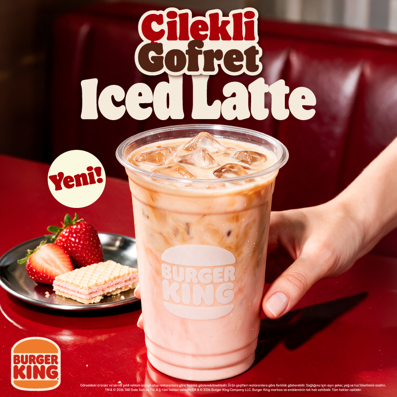 Burger King®’de yepyeni soğuk kahve lezzeti Çilekli Gofret Iced Latte!