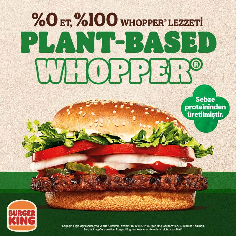 Burger King<sup>®</sup>’den %0 Et, %100 Whopper<sup>®</sup> Lezzeti: Plant-Based Whopper<sup>®</sup>