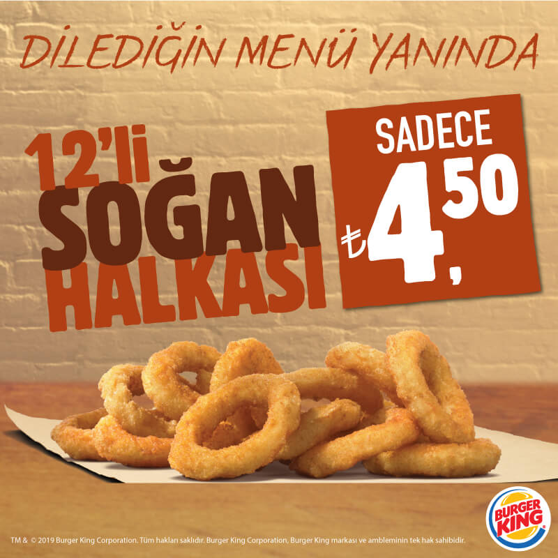Menü Yanında 12’li Soğan Halkası Kampanyalar Burger King®