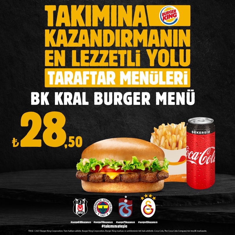 Takimina Kazandirmanin En Lezzetli Yolu Burger King Taraftar Menuleri Kampanyalar Burger King