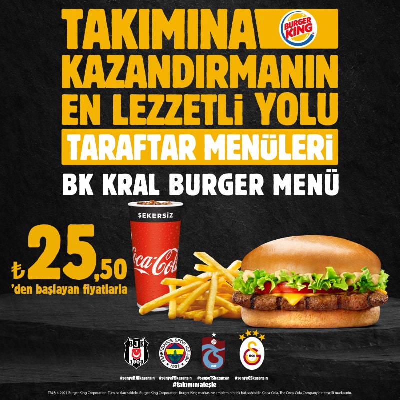 Takimina Kazandirmanin En Lezzetli Yolu Burger King Taraftar Menusu Kampanyalar Burger King