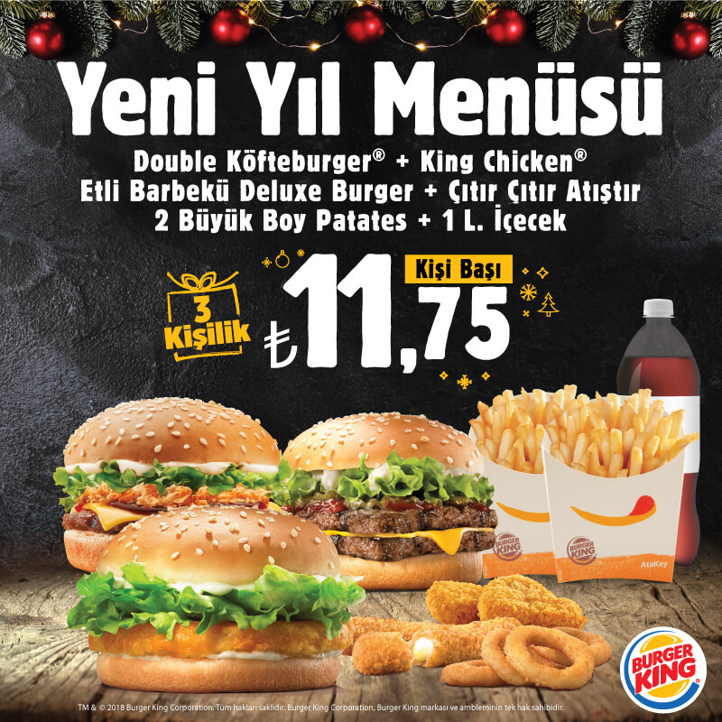 Big King Menü = 14,95 TL Kampanyalar Burger King®