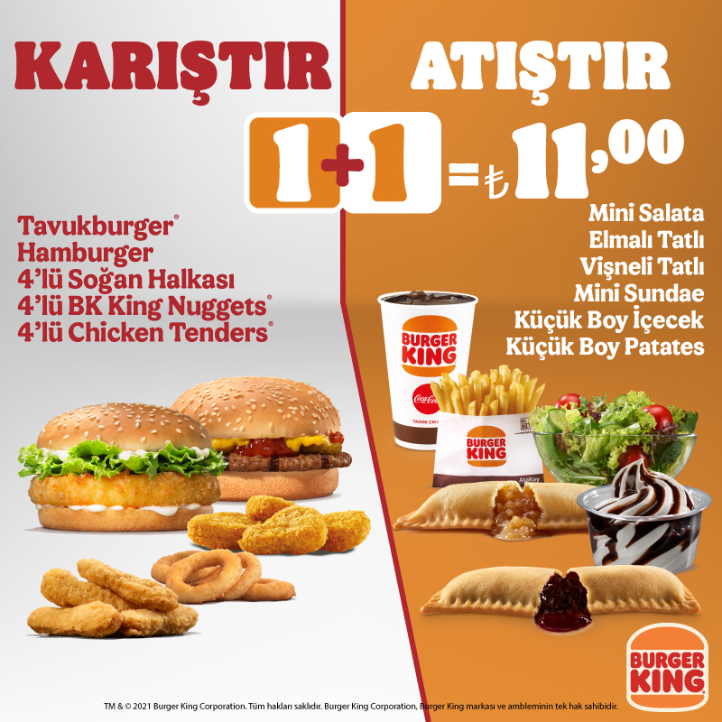 Burger King® Yepyeni Pratik Atıştırmalık Mix’i Karıştır & Atıştır’ı sunar!